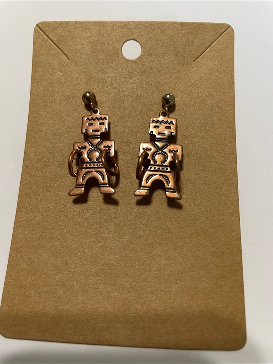 Jewelry - Copper Robot Dangle Earrings